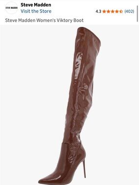 Steve Madden Brown Patent Viktory Over-the-Knee Boots